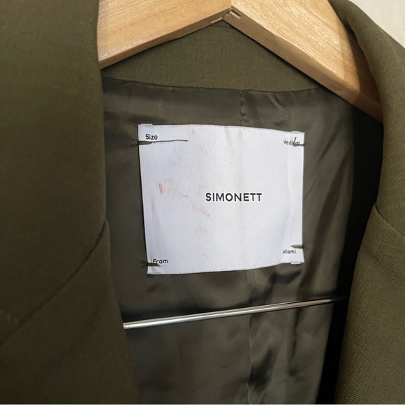 Simonett | Dark Army Green Pull Chain Blazer Jacket Size: medium - Picture 6 of 7